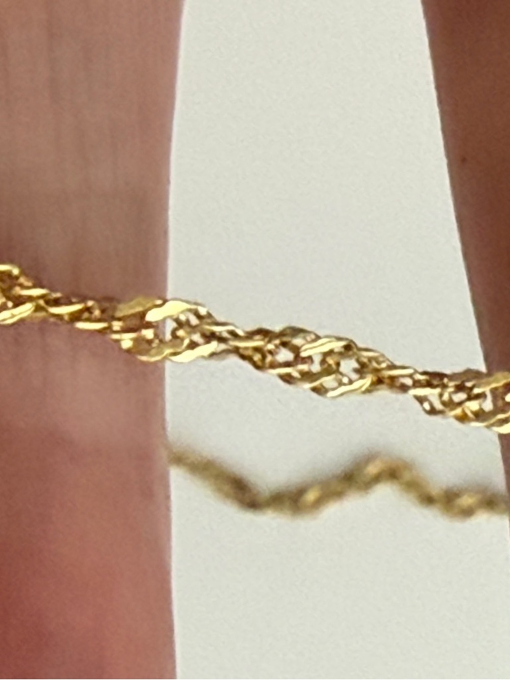 UNISEX 14K YELLOW GOLD TWIST Delicate CHAIN (30") NECKLACE  1.8G